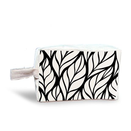 Black-Leaves-Canvas-Cosmetic-Box-Pouch-2