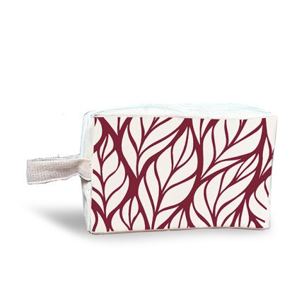 Maroon-Leaves-Canvas-Cosmetic-Box-Pouch-2